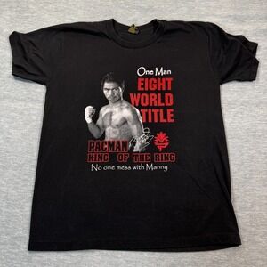 Clothesline‎ T-Shirt Men 2XL Black Manny Pacquiao Boxing King Graphic Tee